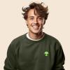 imageDALIX Alien Embroidered Fleece Crewneck Long Sleeve Sweatshirt MensMilitary Green