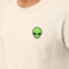 imageDALIX Alien Embroidered Fleece Crewneck Long Sleeve Sweatshirt MensNatural