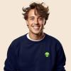 imageDALIX Alien Embroidered Fleece Crewneck Long Sleeve Sweatshirt MensNavy Blue