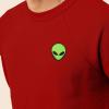 imageDALIX Alien Embroidered Fleece Crewneck Long Sleeve Sweatshirt MensRed