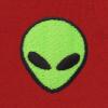 imageDALIX Alien Embroidered Fleece Crewneck Long Sleeve Sweatshirt MensRed
