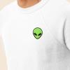 imageDALIX Alien Embroidered Fleece Crewneck Long Sleeve Sweatshirt MensWhite
