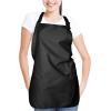 imageDALIX Apron Commercial Restaurant Home Bib Spun Poly Cotton Kitchen Aprons 3 Pockets in Black 2 PackBlack