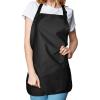 imageDALIX Apron Commercial Restaurant Home Bib Spun Poly Cotton Kitchen Aprons 3 Pockets in Black 2 PackBlack