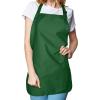 imageDALIX Apron Commercial Restaurant Home Bib Spun Poly Cotton Kitchen Aprons 3 Pockets in Black 2 PackDark Green