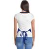 imageDALIX Apron Commercial Restaurant Home Bib Spun Poly Cotton Kitchen Aprons 3 Pockets in Black 2 PackNavy Blue