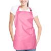 imageDALIX Apron Commercial Restaurant Home Bib Spun Poly Cotton Kitchen Aprons 3 Pockets in Black 2 PackPink