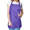imageDALIX Apron Commercial Restaurant Home Bib Spun Poly Cotton Kitchen Aprons 3 Pockets in Black 2 PackPurple