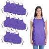 imageDALIX Apron Commercial Restaurant Home Bib Spun Poly Cotton Kitchen Aprons 3 Pockets in Black 2 PackPurple