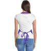 imageDALIX Apron Commercial Restaurant Home Bib Spun Poly Cotton Kitchen Aprons 3 Pockets in Black 2 PackPurple