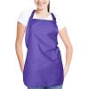imageDALIX Apron Commercial Restaurant Home Bib Spun Poly Cotton Kitchen Aprons 3 Pockets in Black 2 PackPurple