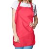 imageDALIX Apron Commercial Restaurant Home Bib Spun Poly Cotton Kitchen Aprons 3 Pockets in Black 2 PackRed