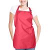 imageDALIX Apron Commercial Restaurant Home Bib Spun Poly Cotton Kitchen Aprons 3 Pockets in Black 2 PackRed