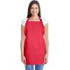 imageDALIX Apron Commercial Restaurant Home Bib Spun Poly Cotton Kitchen Aprons 3 Pockets in Black 2 PackRed