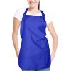 imageDALIX Apron Commercial Restaurant Home Bib Spun Poly Cotton Kitchen Aprons 3 Pockets in Black 2 PackRoyal Blue