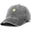 imageDALIX Daisy Flower Hat Womens Floral Baseball CapWashed Black
