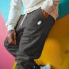 imageDALIX Ghost Embroidered Fleece Jogger Cuff Sweatpant Sweats Soft Warm MensAsphalt
