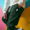 imageDALIX Ghost Embroidered Fleece Jogger Cuff Sweatpant Sweats Soft Warm MensForest Green
