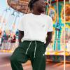 imageDALIX Ghost Embroidered Fleece Jogger Cuff Sweatpant Sweats Soft Warm MensForest Green