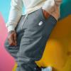 imageDALIX Ghost Embroidered Fleece Jogger Cuff Sweatpant Sweats Soft Warm MensHeather Slate