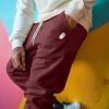 imageDALIX Ghost Embroidered Fleece Jogger Cuff Sweatpant Sweats Soft Warm MensMaroon
