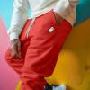 imageDALIX Ghost Embroidered Fleece Jogger Cuff Sweatpant Sweats Soft Warm MensRed
