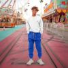 imageDALIX Ghost Embroidered Fleece Jogger Cuff Sweatpant Sweats Soft Warm MensRoyal Blue