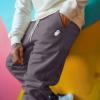 imageDALIX Ghost Embroidered Fleece Jogger Cuff Sweatpant Sweats Soft Warm MensStorm Gray