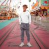 imageDALIX Ghost Embroidered Fleece Jogger Cuff Sweatpant Sweats Soft Warm MensStorm Gray