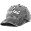 imageDALIX Number 1 Grandma Hat Gift Washed Cotton Baseball CapWashed Denim Black