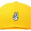 imageDALIX Peace Sign Embroidered V Cotton Dad Hat Baseball Cap Adjustable MensGold
