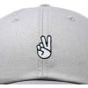 imageDALIX Peace Sign Embroidered V Cotton Dad Hat Baseball Cap Adjustable MensGray