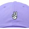 imageDALIX Peace Sign Embroidered V Cotton Dad Hat Baseball Cap Adjustable MensLavender