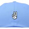 imageDALIX Peace Sign Embroidered V Cotton Dad Hat Baseball Cap Adjustable MensLight Blue