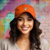 imageDALIX Peace Sign Embroidered V Cotton Dad Hat Baseball Cap Adjustable MensOrange
