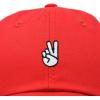 imageDALIX Peace Sign Embroidered V Cotton Dad Hat Baseball Cap Adjustable MensRed