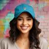 imageDALIX Peace Sign Embroidered V Cotton Dad Hat Baseball Cap Adjustable MensTeal