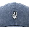 imageDALIX Peace Sign Embroidered V Cotton Dad Hat Baseball Cap Adjustable MensWashed Navy Blue