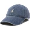imageDALIX Peace Sign Embroidered V Cotton Dad Hat Baseball Cap Adjustable MensWashed Navy Blue