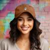 imageDALIX Peace Sign Embroidered V Cotton Dad Hat Baseball Cap Adjustable MensWashed Orange