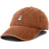 imageDALIX Peace Sign Embroidered V Cotton Dad Hat Baseball Cap Adjustable MensWashed Orange