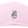 imageDALIX Peace Sign Embroidered V Cotton Dad Hat Baseball Cap Adjustable MensWashed Pink