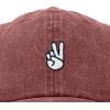 imageDALIX Peace Sign Embroidered V Cotton Dad Hat Baseball Cap Adjustable MensWashed Red