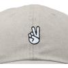 imageDALIX Peace Sign Embroidered V Cotton Dad Hat Baseball Cap Adjustable MensWashed Stone White