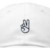 imageDALIX Peace Sign Embroidered V Cotton Dad Hat Baseball Cap Adjustable MensWhite