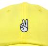 imageDALIX Peace Sign Embroidered V Cotton Dad Hat Baseball Cap Adjustable MensYellow