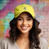 imageDALIX Peace Sign Embroidered V Cotton Dad Hat Baseball Cap Adjustable MensYellow