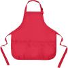 imageDALIX Apron Commercial Restaurant Home Bib Spun Poly Cotton Kitchen Aprons 3 Pockets in Black 2 PackRed