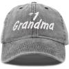 imageDALIX Number 1 Grandma Hat Gift Washed Cotton Baseball CapWashed Denim Black
