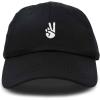imageDALIX Peace Sign Embroidered V Cotton Dad Hat Baseball Cap Adjustable MensBlack